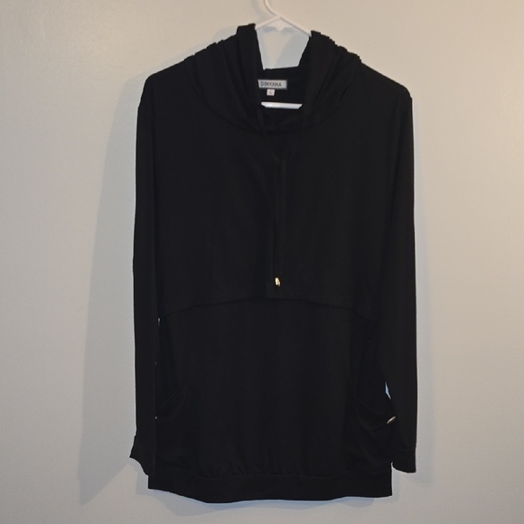 Ginkana Tops - Breastfeeding/maternity Black Hoodie Sweatshirt Layered Discreet Feeding LOT O